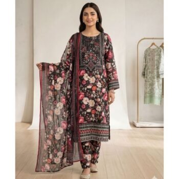 Midnight Bloom Embroidered Ensemble