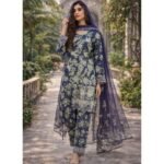 Midnight Floral Elegance – 3 Piece Lawn Suit