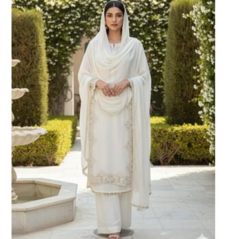 Ivory Elegance Embroidered 3-Piece Ensemble
