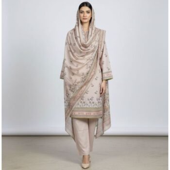 3 Piece Printed Lawn Shirt with Trouser & Dupatta