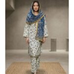 3 Piece Printed Lawn Shirt with Trouser & Dupatta