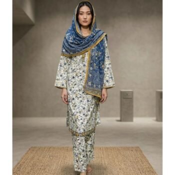 3 Piece Printed Lawn Shirt with Trouser & Dupatta