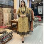 Mustard Embroidered Cotton Frock