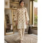 Ivory Laser-Cut Embroidered 3-Piece Lawn Suit