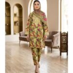 Botanical Bloom 3-Piece Printed Lawn Suit – Multi Green & Magenta